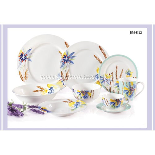 New Bone China Floral Decal Dinnerware